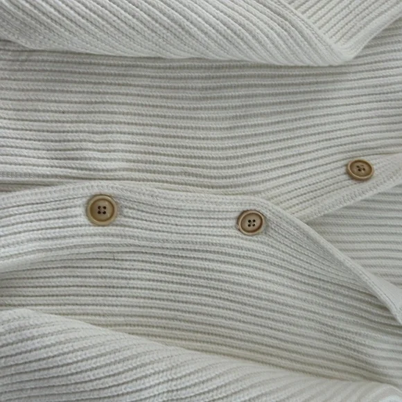 Ribbed Cotton Shawl Collar Cardigan
